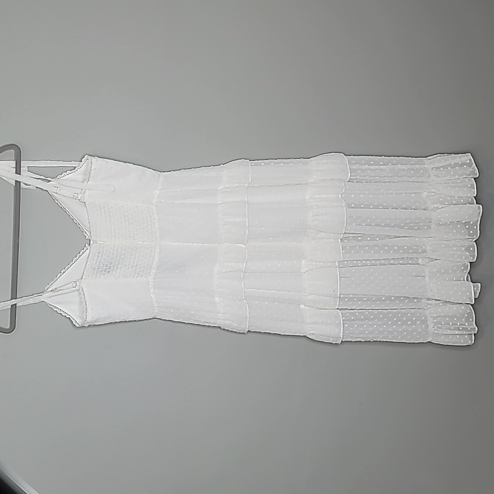 NWT Marchesa Notte size 8 white swiss dot layered tiered dress - Picture 6 of 16